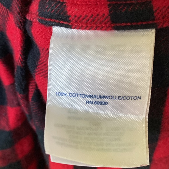 Lands' End Red & black plaid 100% cotton flannel shirt, men’s size XL - Picture 8 of 9